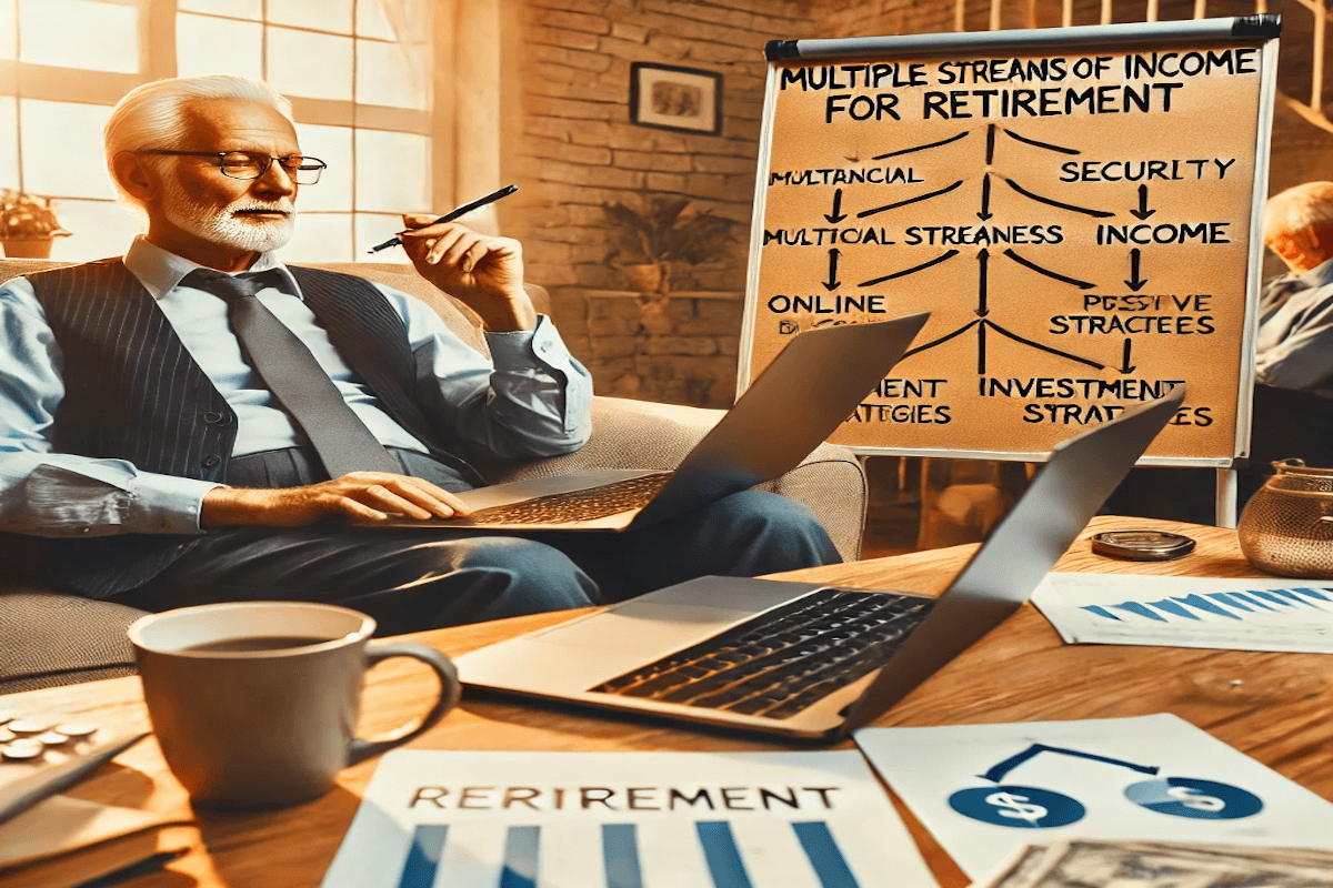 Retiree enjoying multiple income streams for financial freedom.