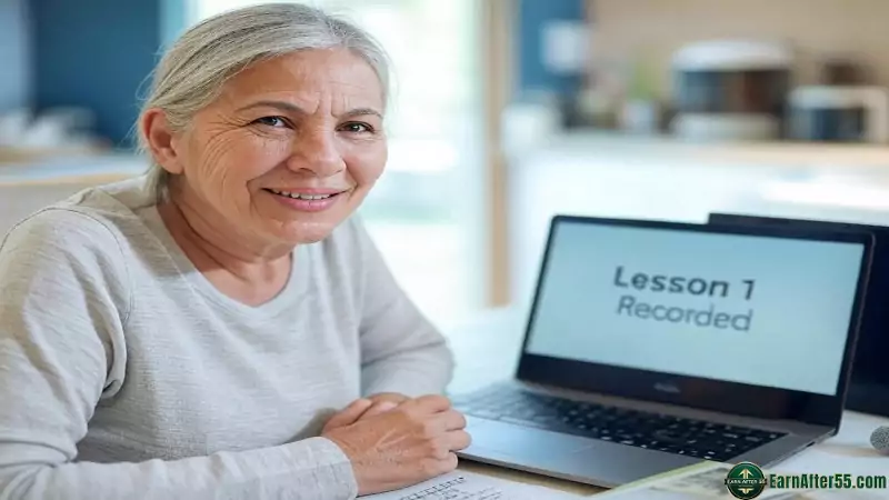 Retiree creating online course for passive income for retirees 2025