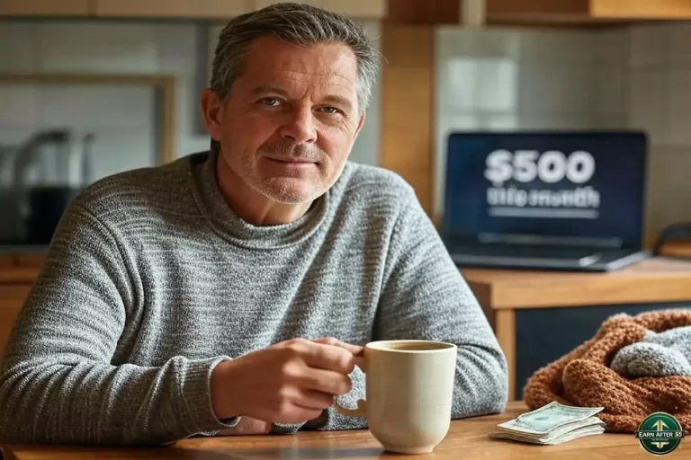 Retiree enjoying coffee with earnings from low-risk business ideas for retirees 2025