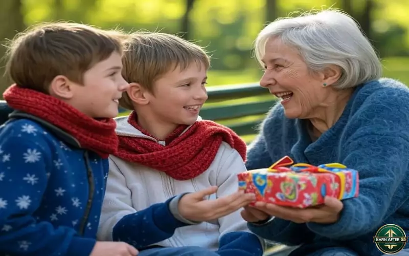 Retiree with grandkids building legacy via low-risk business ideas for retirees 2025
