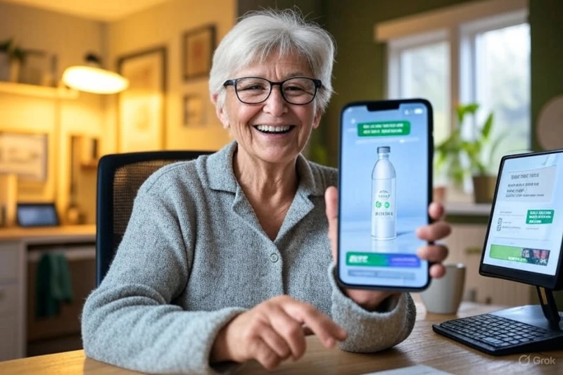 Side hustle for seniors: Retiree sharing a Payhip dropshipping store on X.